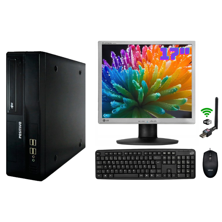 Computador Completo Core i3 Intel 8gb Ram 250gb HD Tela 17 Teclado