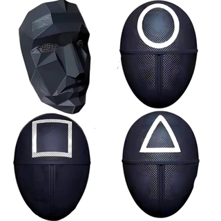 Kit 04 Máscaras Round 6 Todas As Máscaras Halloween Fantasia