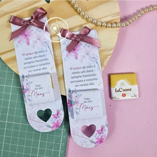 10 Marca Pagina com Chocolate Cacau show - Lembrancinha Dia das mães em Oferta na Shopee