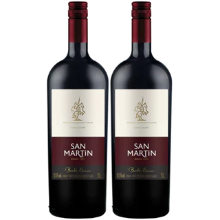 Kit 2 Unidades Vinho Tinto Bordo Suave San Martin 1lt
