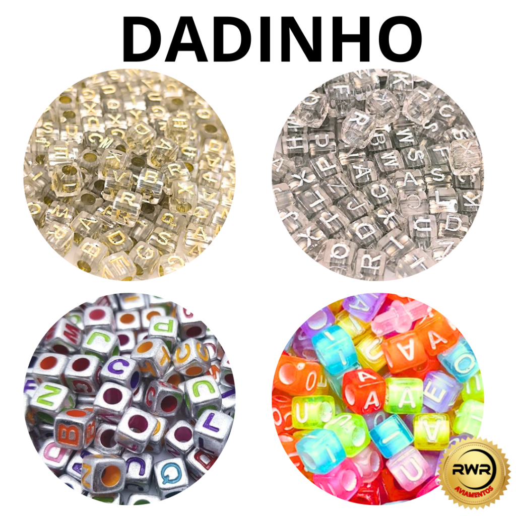 Miçanga de Letras QUADRADAS 6mm - RWR | Shopee Brasil