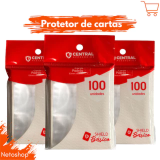 Protetor de Cartas Sleeve Central Shield 63 x 88mm Padrão Básico Transparente Pokémon Magic TCG em Oferta na Shopee