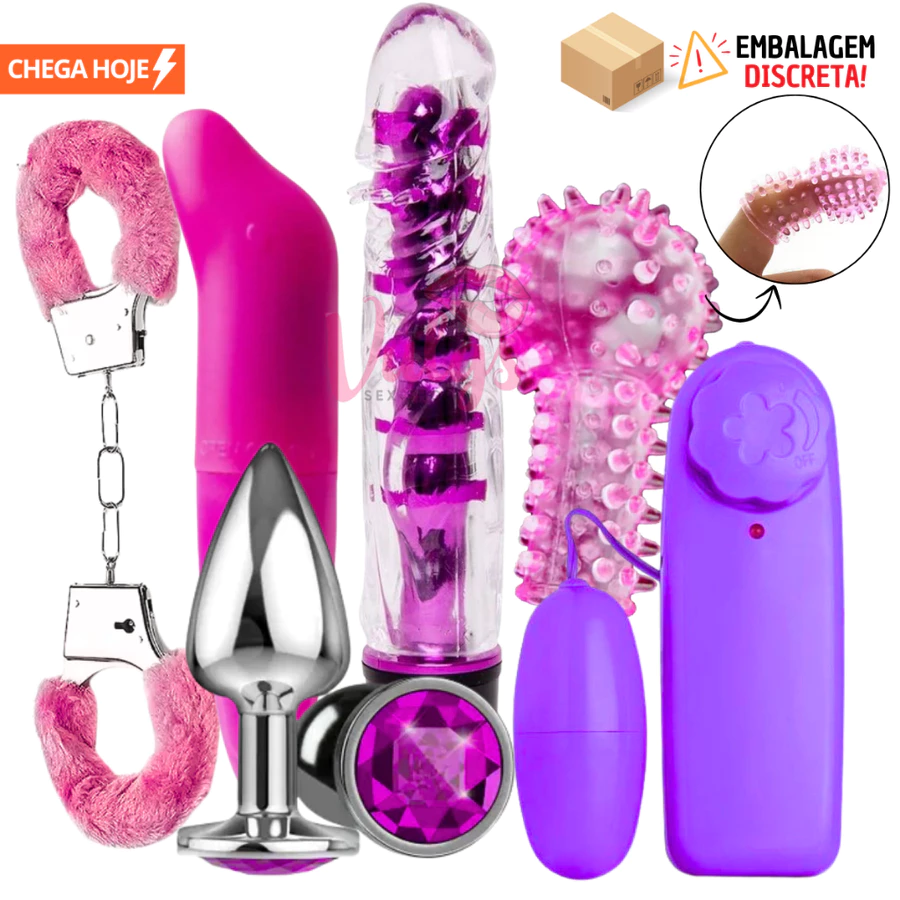 Kit Feminino Estimulador Ponto G Plug Anal Golfinho Dedeira Produtos Para Casal
