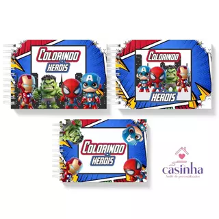 Livro de Colorir Super Herois 50 paginas folha grossa capa dura em Oferta na Shopee