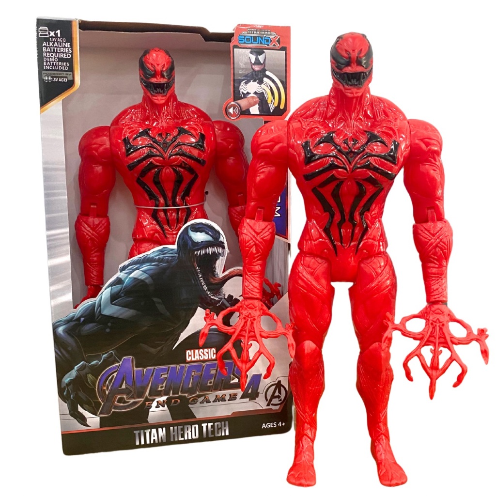 Boneco Do Venom Vermelho Grande Articulado Com Luzes e Som 30 CM ...