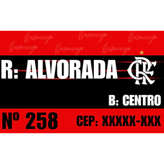 PLACA DE ENDEREÇO | TIMES | 40X25CM