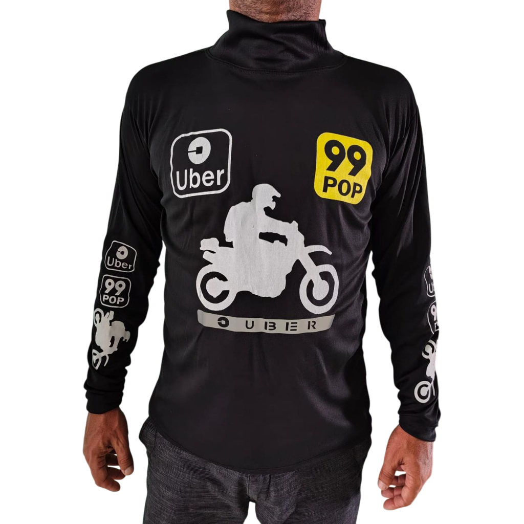 Camisa uber/99 gola alta blusa pop moto aplicativo motoqueiro faixa ...