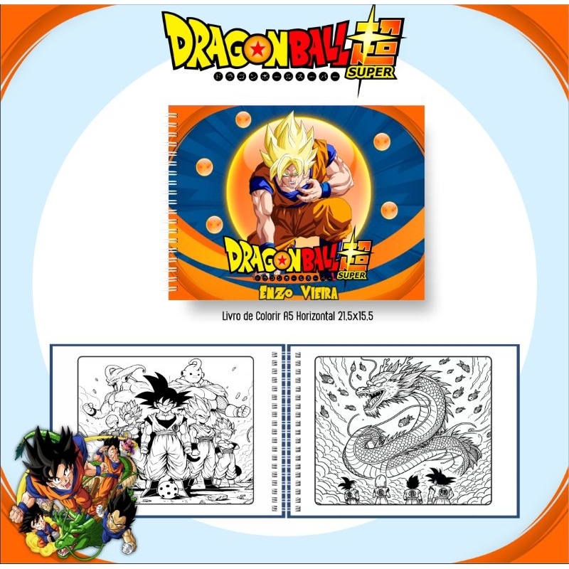 Livro de colorir Dragon Ball Z coloring book estilo Bobbie Goods ...