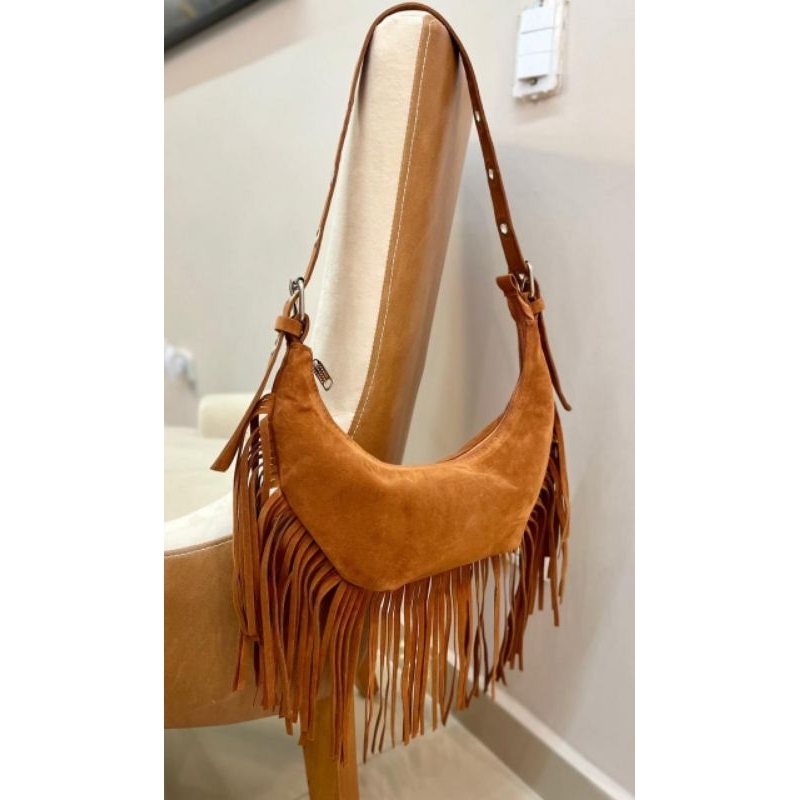 bolsa franja camurça rodeio alça de mão e transversal grande boho ...