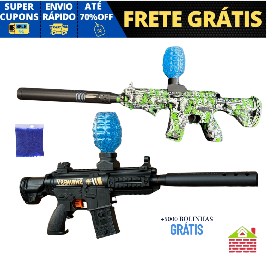 Arma blaster Lança Bolinhas De Gel Elétrica Pistola de gel blaster ...