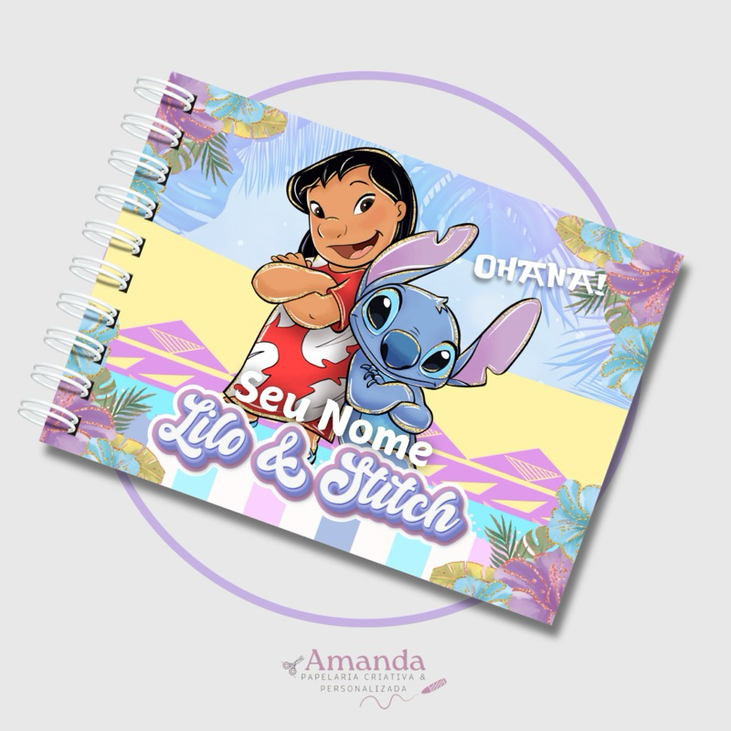Livro de Colorir - Lilo & Stitch - 50 Folhas 180g - Caderno Desenho ...
