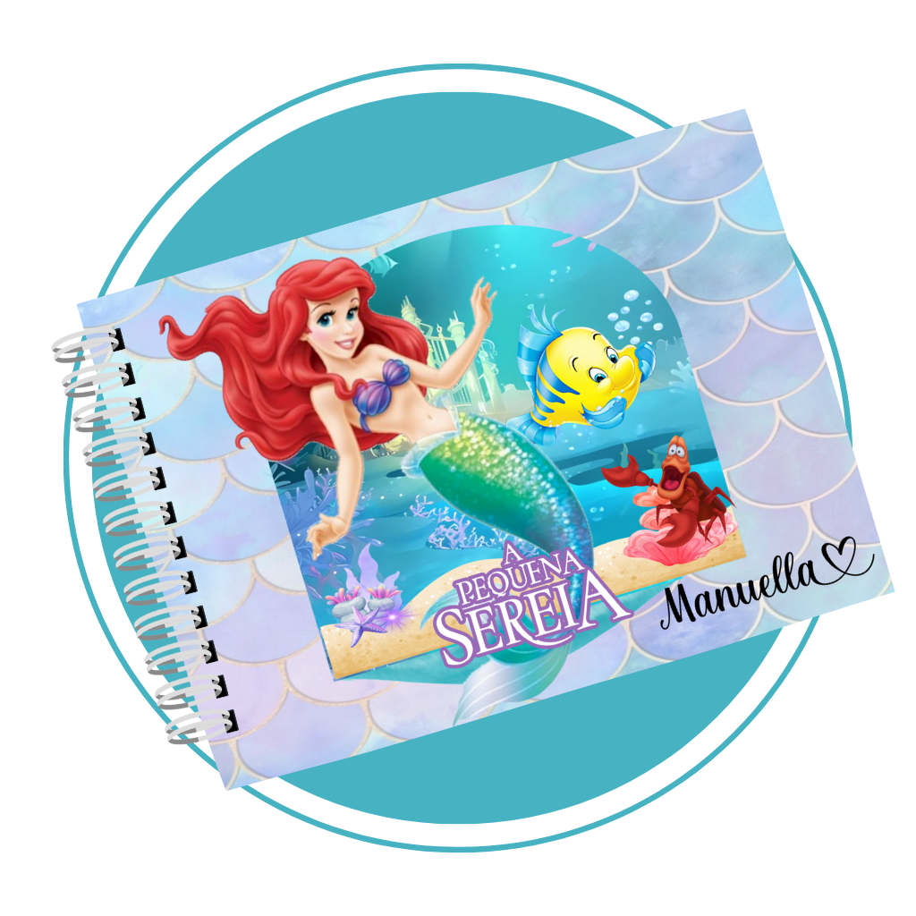 Livro de Colorir Pequena Sereia - estilo bobbie goods 50 folhas grossas ...