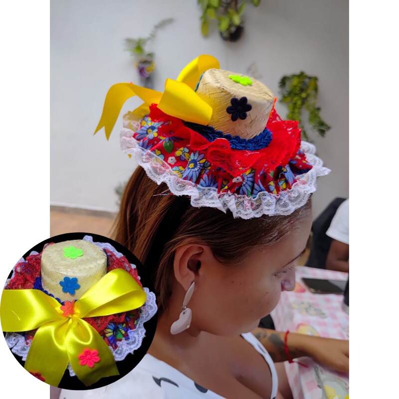 chapéu de palha com Arco festa junina | Shopee Brasil