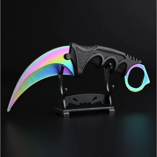 Faca Karambit Tática Curvada - Aço Inox 420, Bainha Rígida, 9cm Lâmina - Para Coleção e Camping