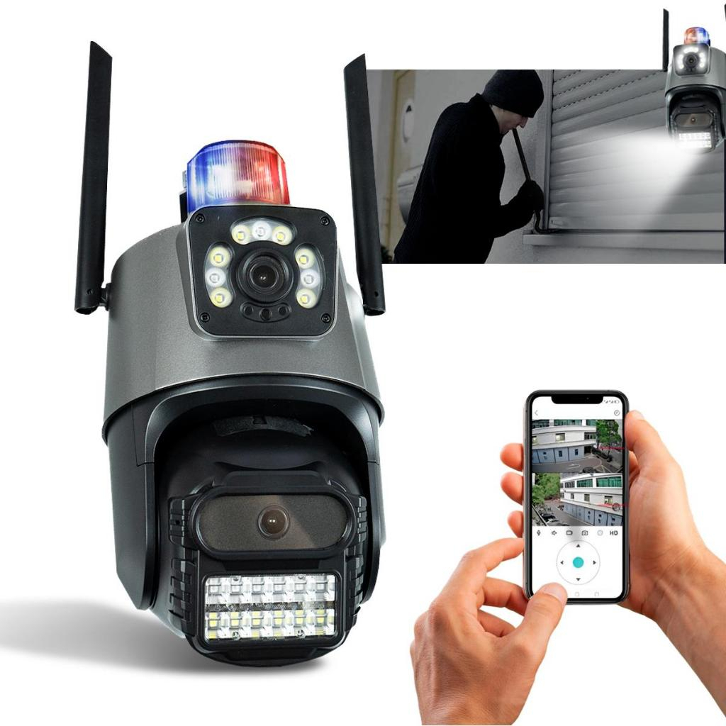 Câmera De Segurança a Prova de água Lente Dupla APP ICSEE IP66 Camera IP WiFi 360 yoosee