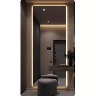 Espelho Retangular 120X80CM Lapidado Corpo Inteiro Belo C/ LED PILHAS QUENTE (RETANGULAR)