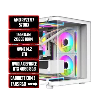 PC GAMER ZYN RYZEN 7 5700X, B550M WI-FI, 16GB RAM, NVME 1TB, NVIDIA RTX 4060 8GB, GABINETE 3 FANS