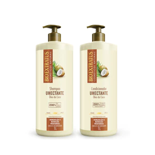 Kit Shampoo e Condicionador Umectante Coco Bio Extratus - 1L Óleo de Coco