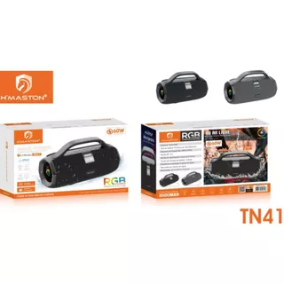 Caixa De Som 60w Grave Potente Boombox Sem Fio Portátil Hmaston TN41 em Oferta na Shopee