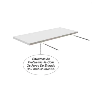 1 Prateleiras Lisa 60x20cm Suporte invisível Mdf Reta Branco De Parede Livro Organizadora Cozinha Quarto