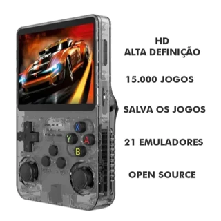R35S Console De Vídeo Game Portátil Retrô Sistema Linux 3,5 64g 15000 R36S para PS1/N64/MAME Brasil em Oferta na Shopee