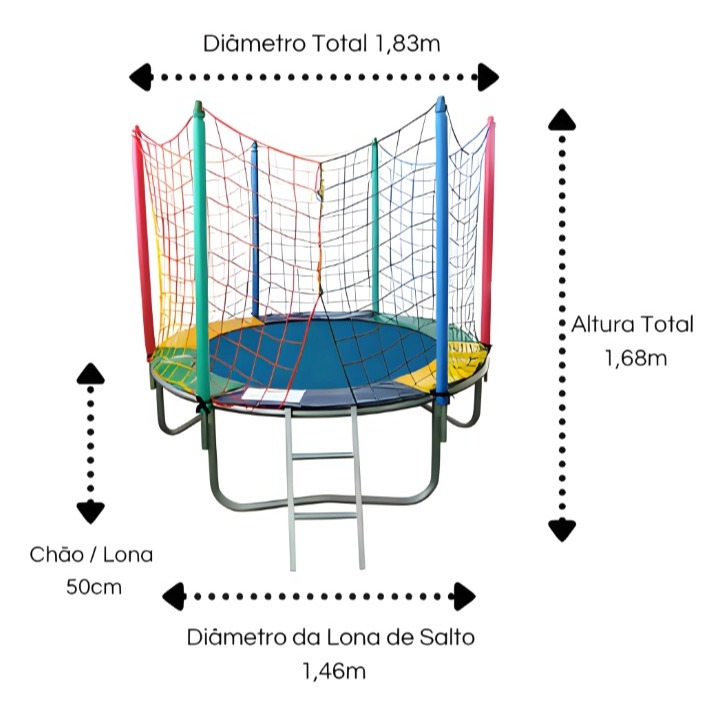 Pula Pula Infantil 1,8m Cama Elástica Completa | Shopee Brasil