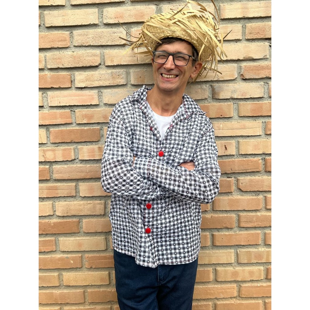 CAMISA Masculina Festa junina São João Arraiá Roupa Quadrilha Jeca ...