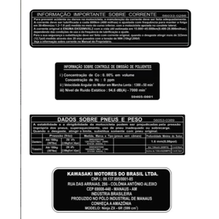 Kit de adesivos de advertência Compatível com Kawasaki ZX6R