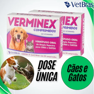 VERMINEX Vermífugo p/ CÃES e GATOS vermes e parasitas - Vetbras