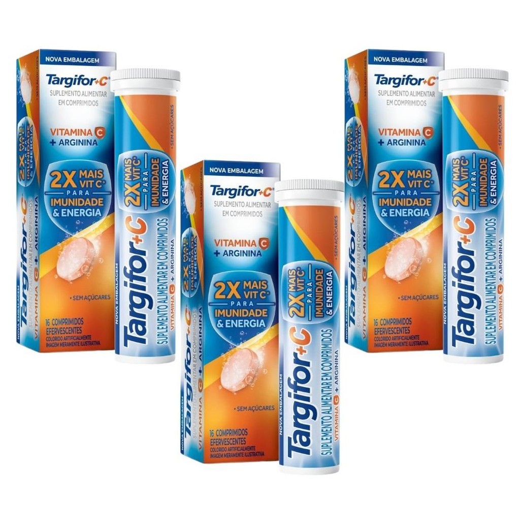 Kit Targifor + C 💥 3 Caixas com 16 Comprimidos – Energia, Força e ...