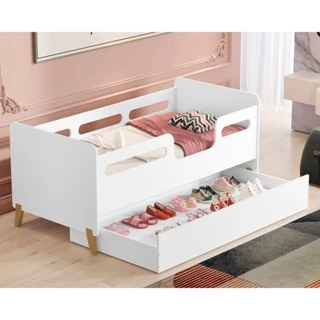 Bicama Montessoriana Infantil Juvenil Cecilia Com Auxiliar Sapateira E Proteção Lateral De MDF em Oferta na Shopee