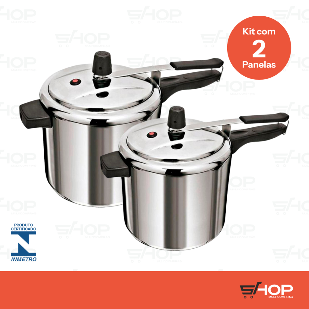KIT Panela de Pressão ASJ KIT 1UN PANELA POL 2,5 LTS + 1UN PANELA POL 4 ...
