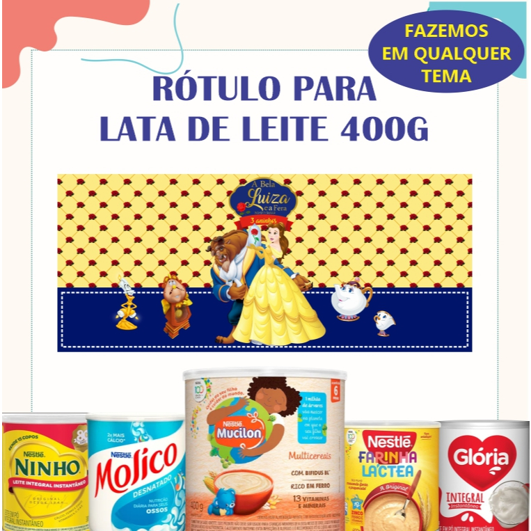 RÓTULO OU ADESIVO PARA LATA DE LEITE 400G | Shopee Brasil
