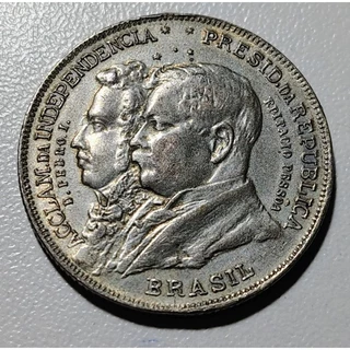 2000 Réis 1922 - PRATA 0.500 - Comemorativa ao Centenário da Independência do Brasil - Elimatec Moedas Antigas.