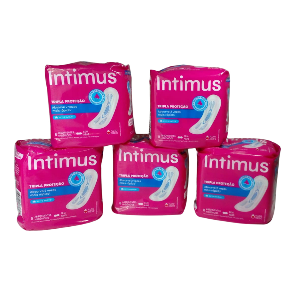 Kit Absorvente Feminino Intimus Sem Abas Com 8 Absorventes Cada Pacote ...