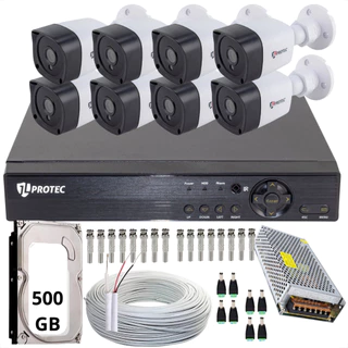 Kit Completo Cftv Câmeras Segurança Jl Protec Dvr Com Hd