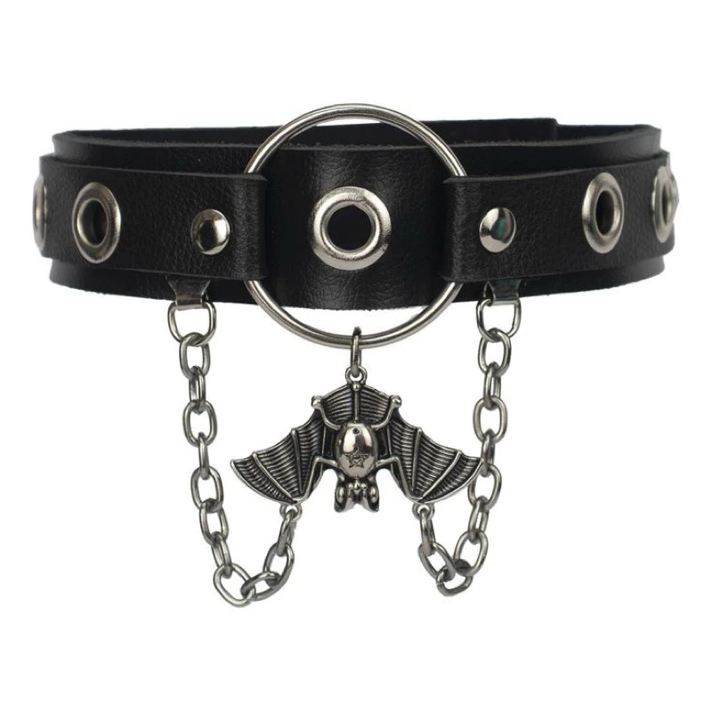 Choker Morcego e Ilhós Rock
