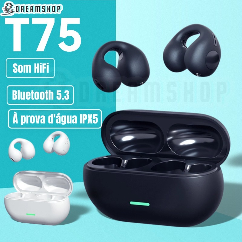 Fone Estilo Osso Conduction Style True Wireless Bluetooth Earbuds Clip ...