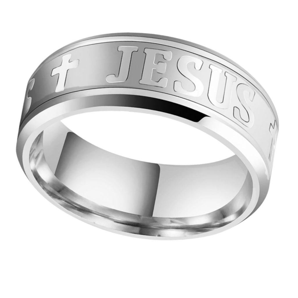 Anel Jesus Aliança Religioso Católico Evangélico Bíblico Cristão Aço ...