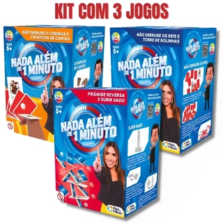 Kit 3 Jogo Nada Além De 1 Minuto Jogo De Carta Tabuleiro Desafio Torre Equilíbrio