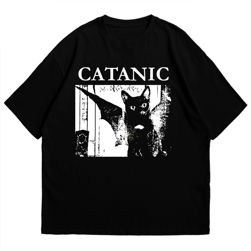 Camiseta Unissex "Catanic Cat Gato"