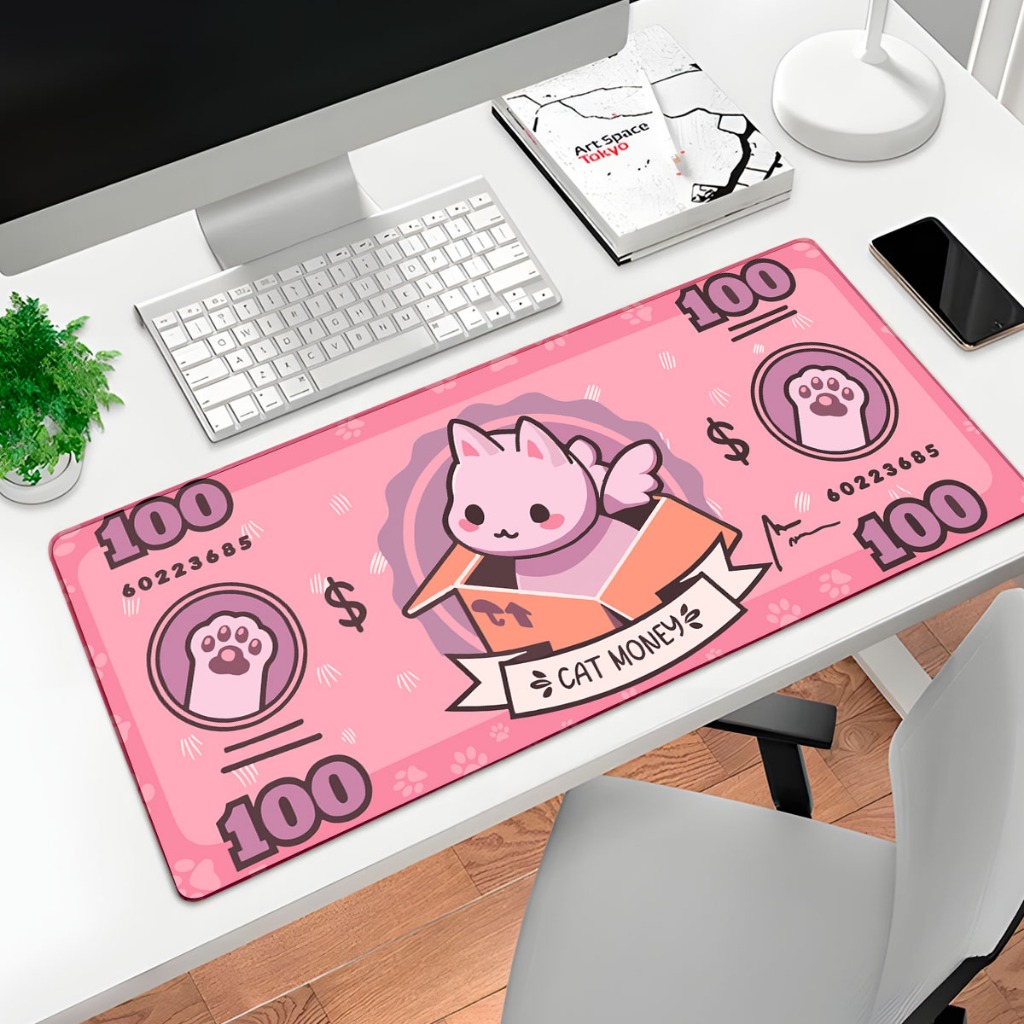 Mousepad Gamer Vários Tamanhos Estampado Cat Money Diversas Estampas