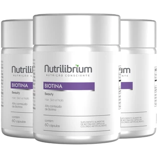 Kit 3x Biotina Beauty Premium Cabelos Pele Unhas - 180 Caps Nutrilibrium