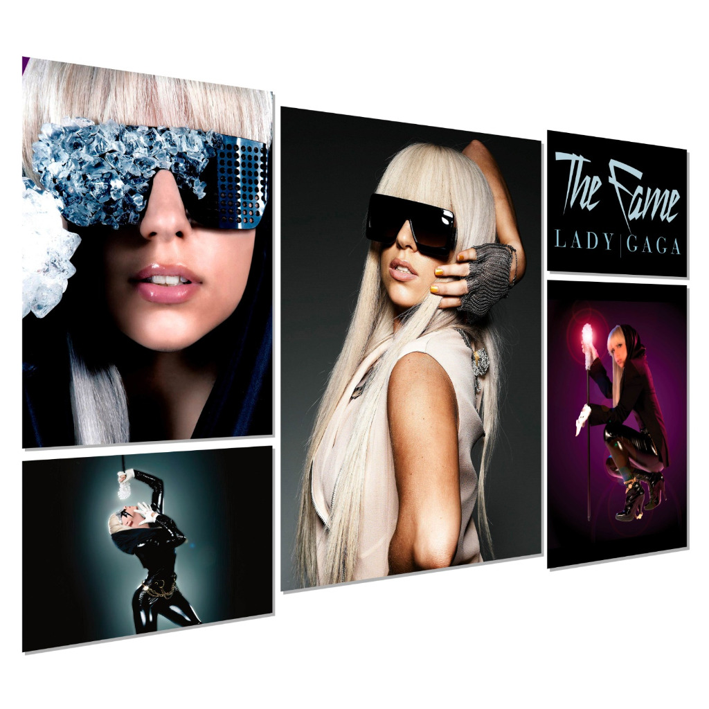 Kit Quadros Decorativos Lady Gaga 5 Peças | Shopee Brasil