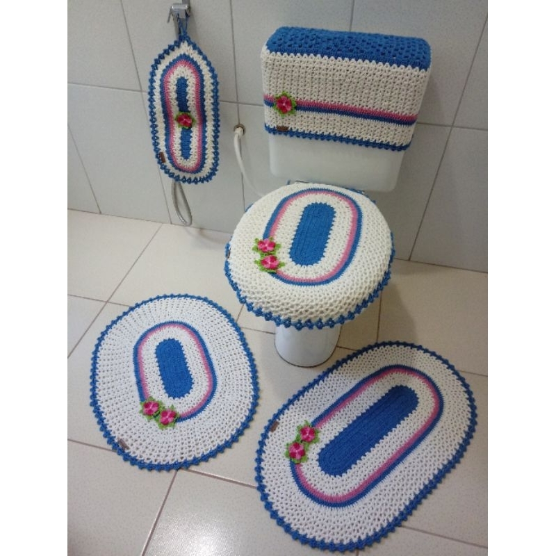 kit de croche para banheiro. 5 peças | Shopee Brasil