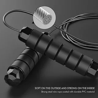 Corda de Pular 3m Listrada Várias Cores Profissional Crossfit Resistente Ajustável Treino PVC aço