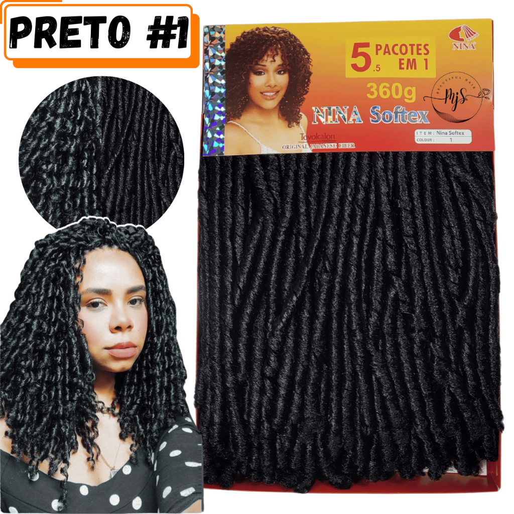 Cabelo Original Nina Softex Crochet Braids Fibra Sintética Pacotão