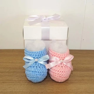 Caixa Anúncio de Gravidez com Sapatinhos Azul e Rosa em Oferta na Shopee