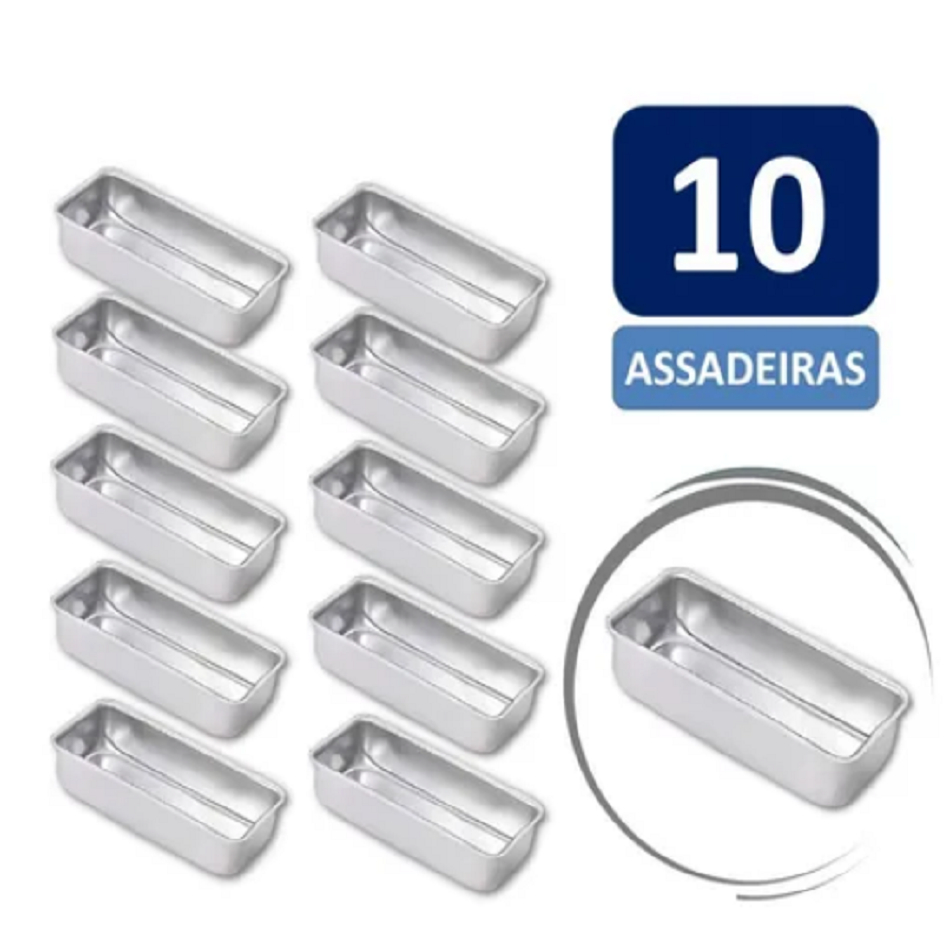 Conjunto 10 Assadeiras Forma de Pão 21cm N°1 Forma Pão Casei