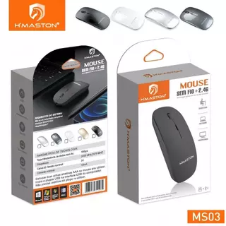 Mouse Sem Fio 2.4Ghz Óptico USB para PC Notebook Design Ergonômica 1600DPI MS03